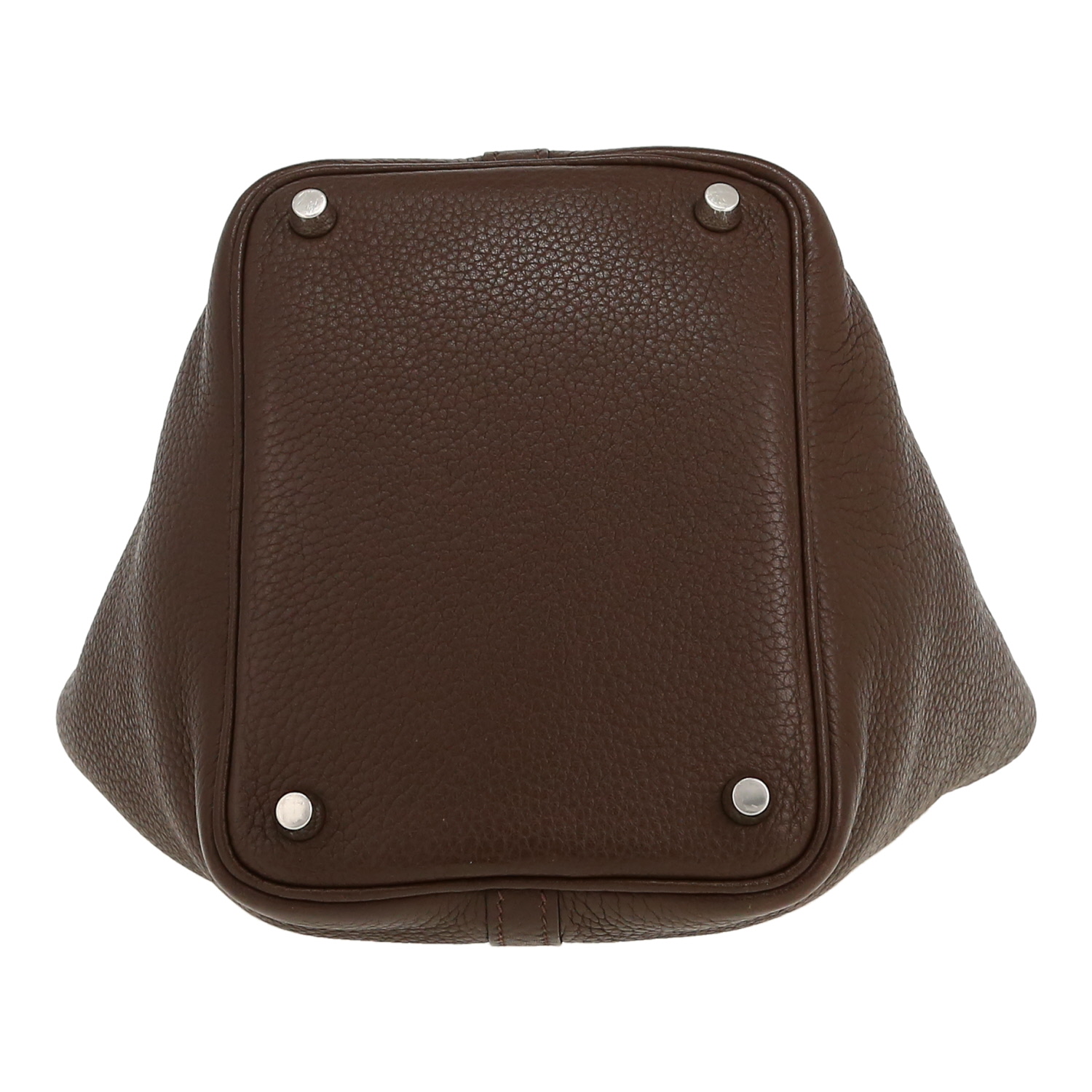 Bolso de mano Hermès  Picotin 18 cm en cuero togo marrón - Detail D1