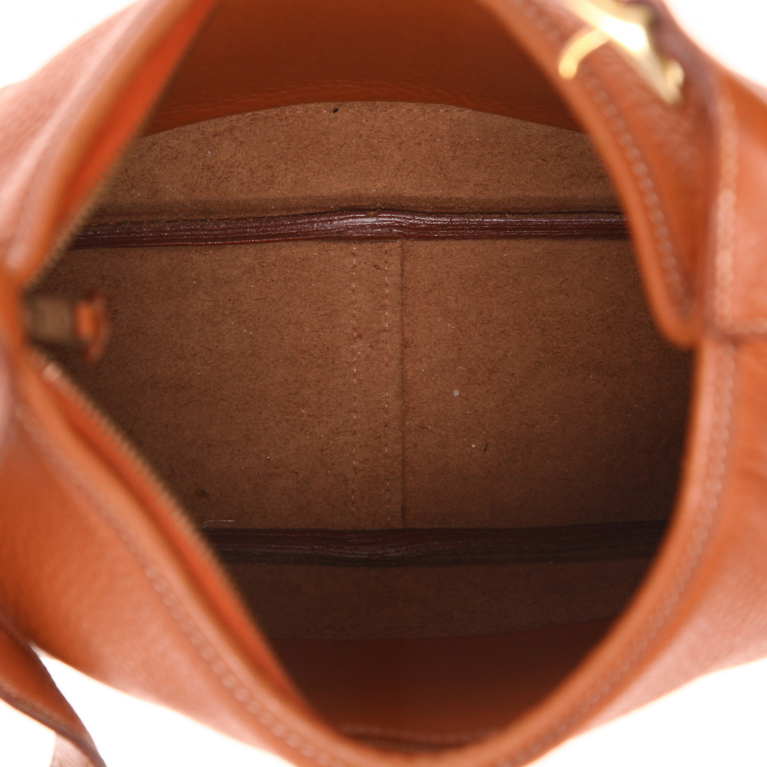 Sac porté épaule ou main Hermès  Trim en cuir taurillon clémence gold - Detail D3