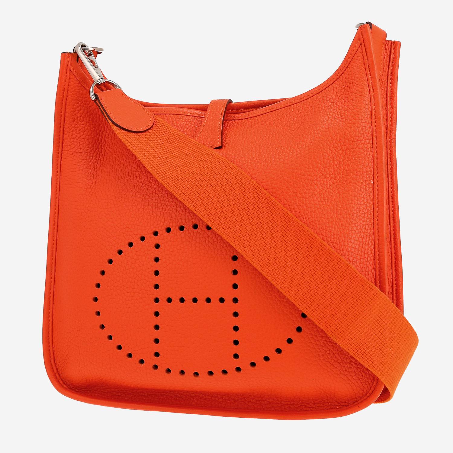 Bolso bandolera Hermès  Evelyne III en cuero togo naranja