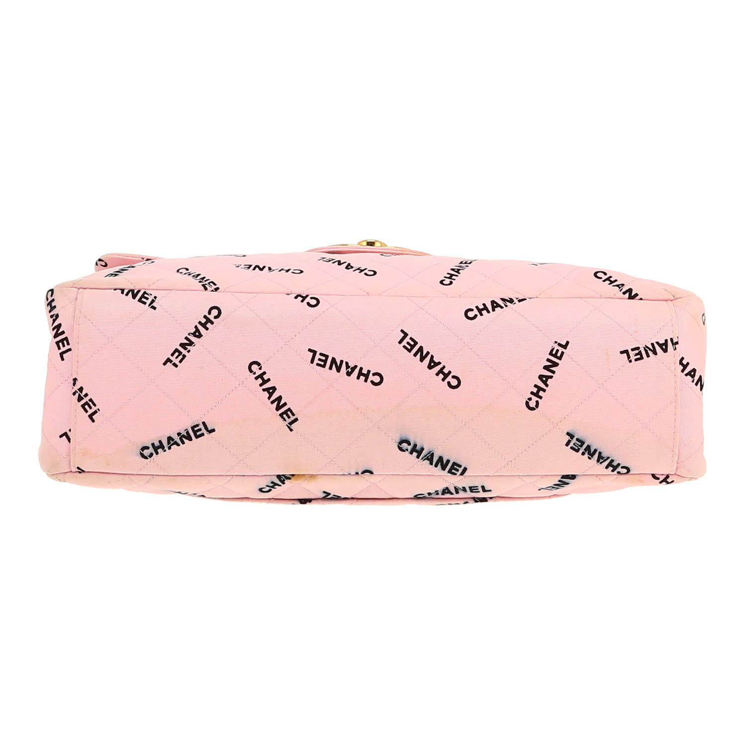 Bolso bandolera Chanel  Timeless Maxi Jumbo en lona acolchada rosa - Detail D1