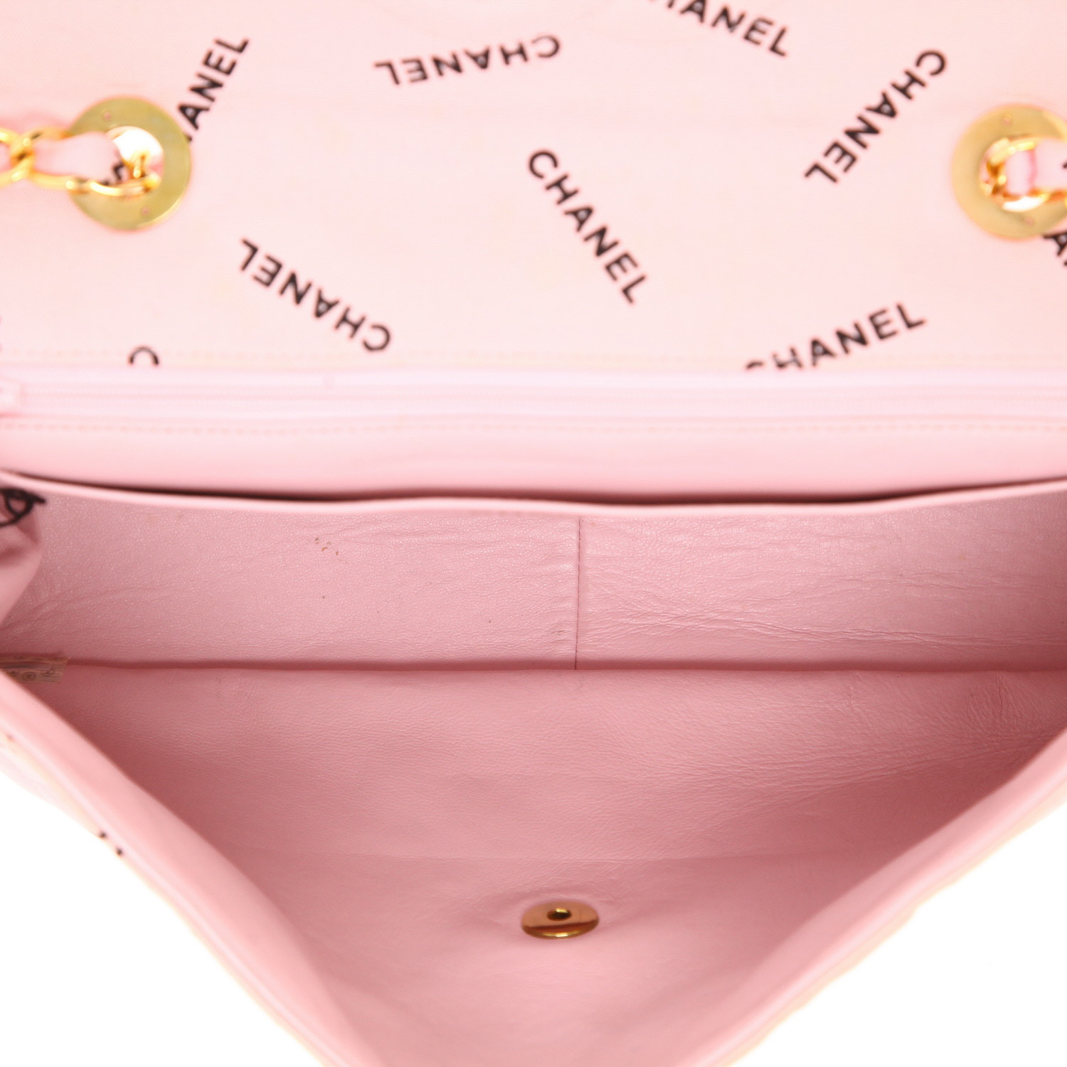 Chanel  Timeless Maxi Jumbo shoulder bag  in pink quilted canvas - Detail D3