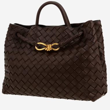 Bottega Veneta  Andiamo medium model  shoulder bag  in brown intrecciato leather