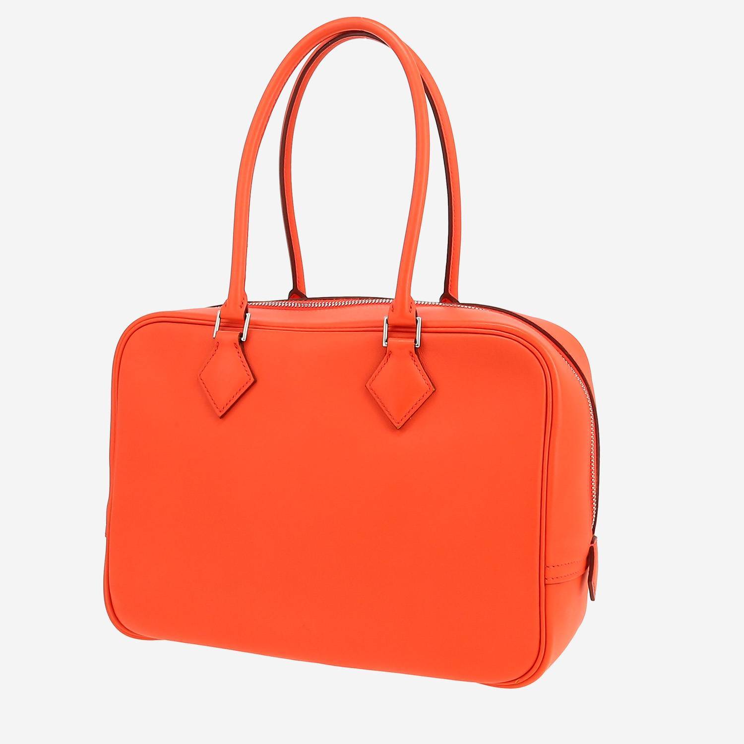 Bolso de mano Hermès  Plume en cuero swift naranja Poppy
