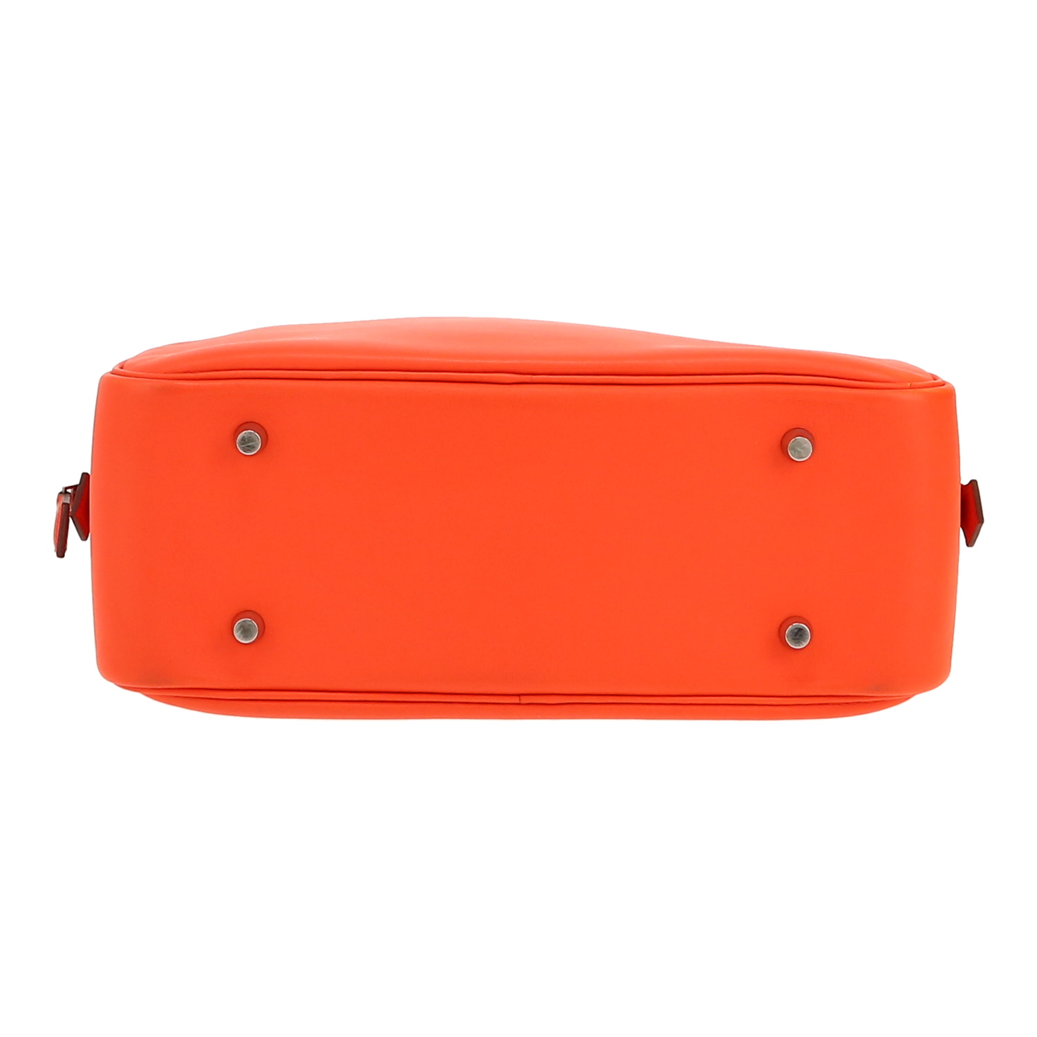 Sac à main Hermès  Plume en cuir Swift orange Poppy - Detail D1