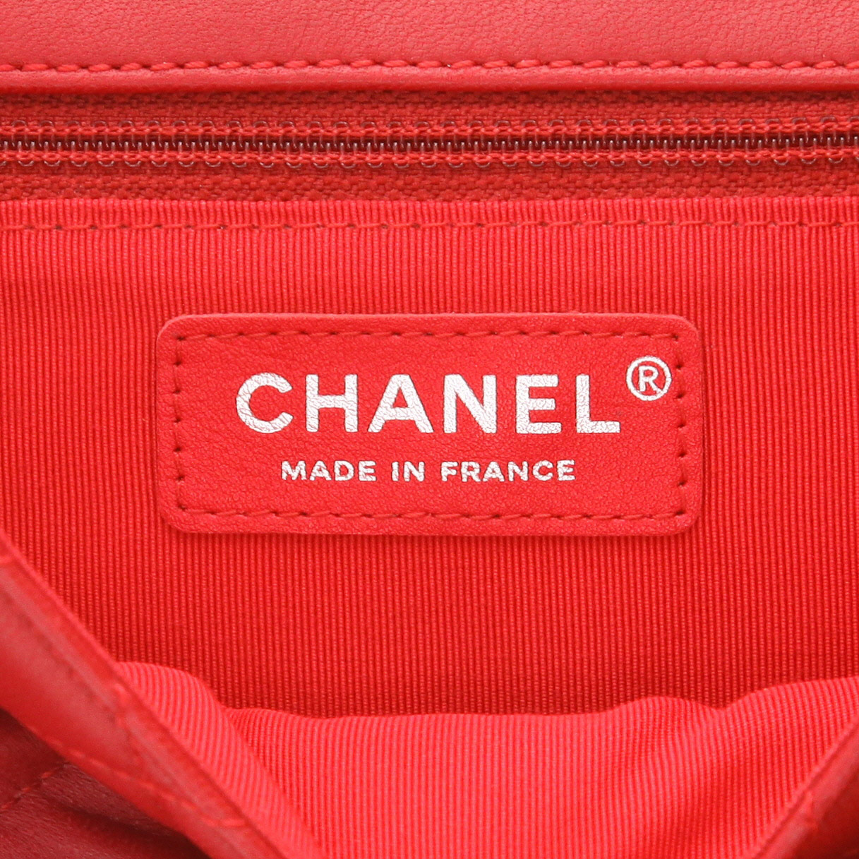 Sac à main Chanel  Hula Hoop en cuir rose-framboise et blanc - Detail D2