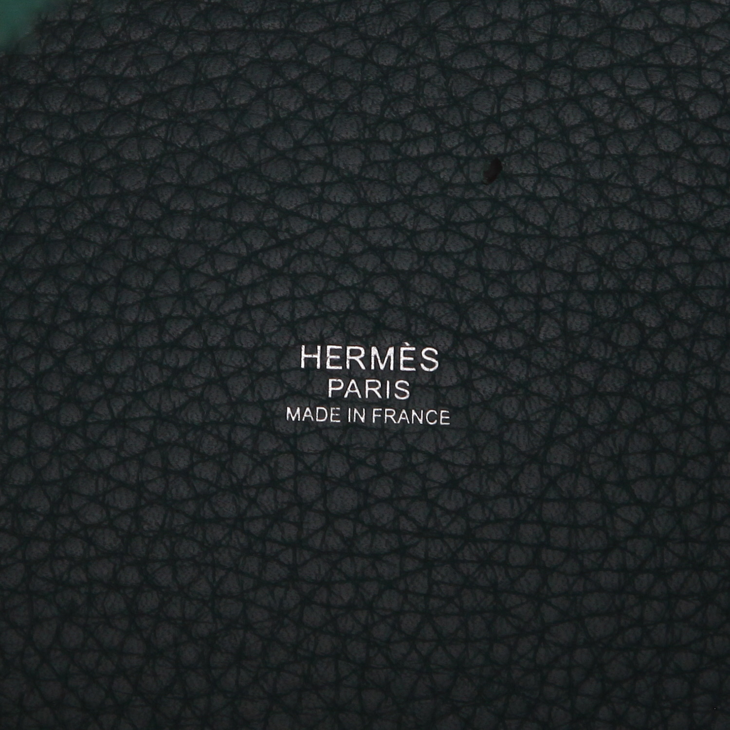 Sac à main Hermès  Picotin 22 cm en cuir taurillon clémence vert-malachite - Detail D2