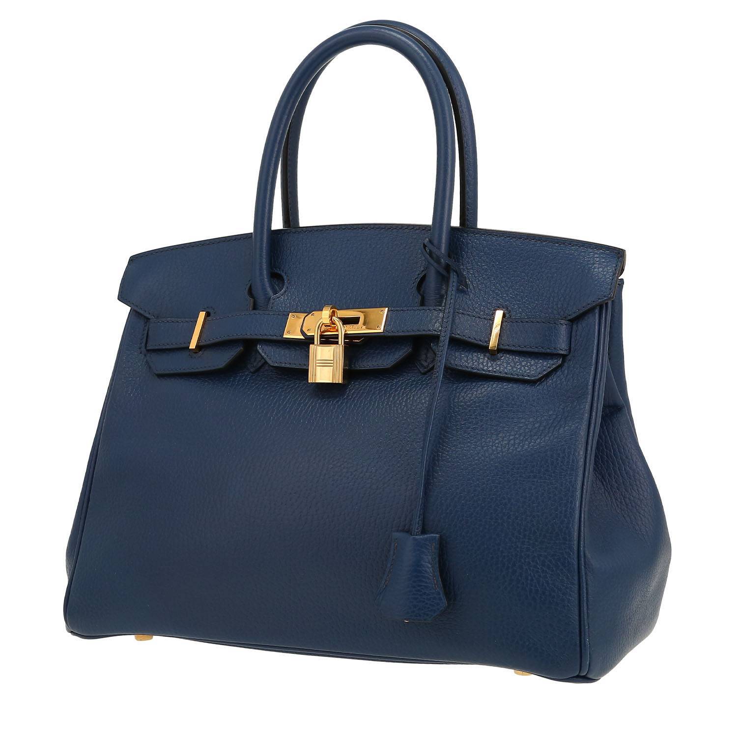 Hermès Birkin 30 cm Bleu-Roi Ardenne Occasion Hermès Birkin 30 cm Bleu-Roi Ardenne Occasion