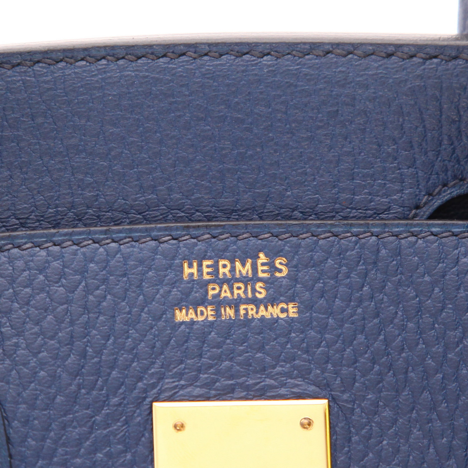 Sac à main Hermès  Birkin 30 cm en cuir Ardenne bleu-roi - Detail D2