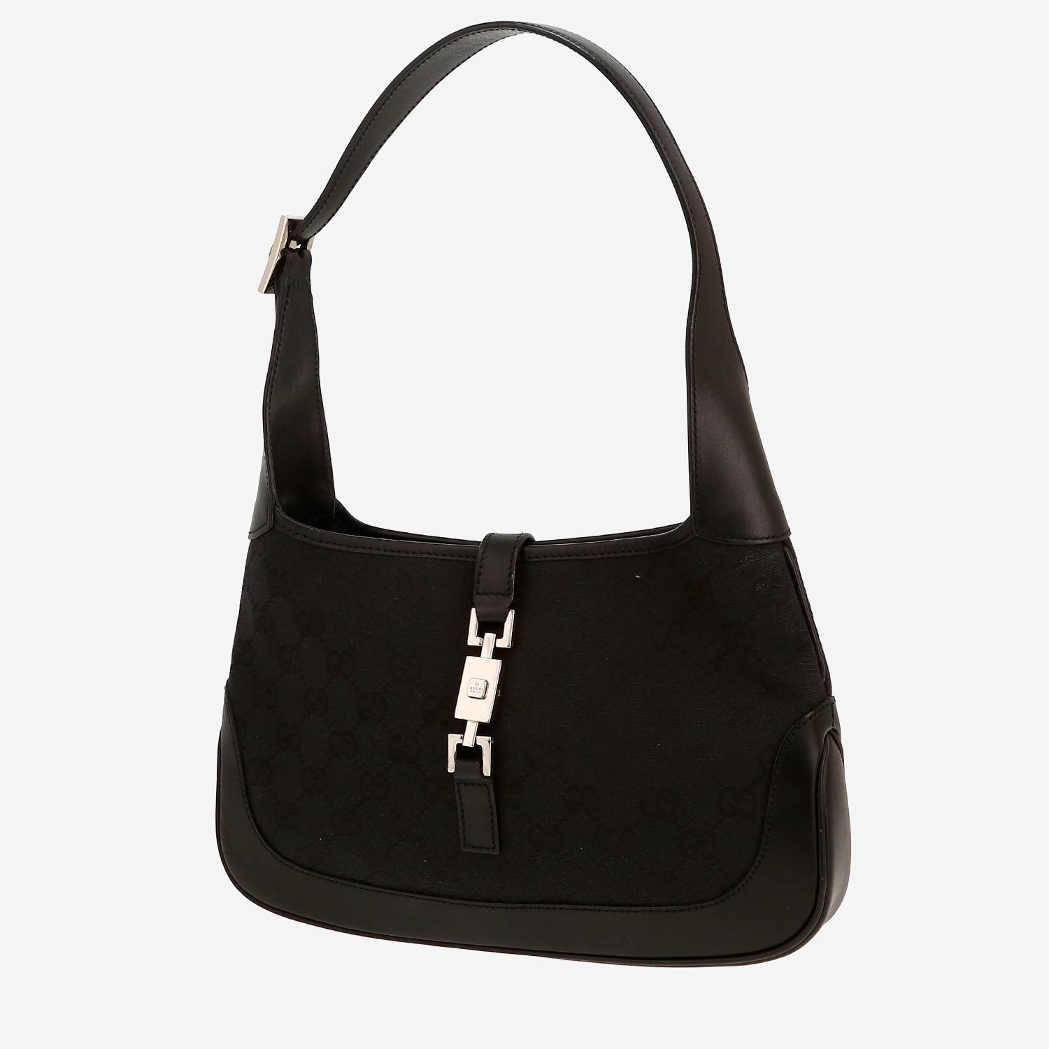 Sac à main Gucci  Jackie en toile noire et cuir noir