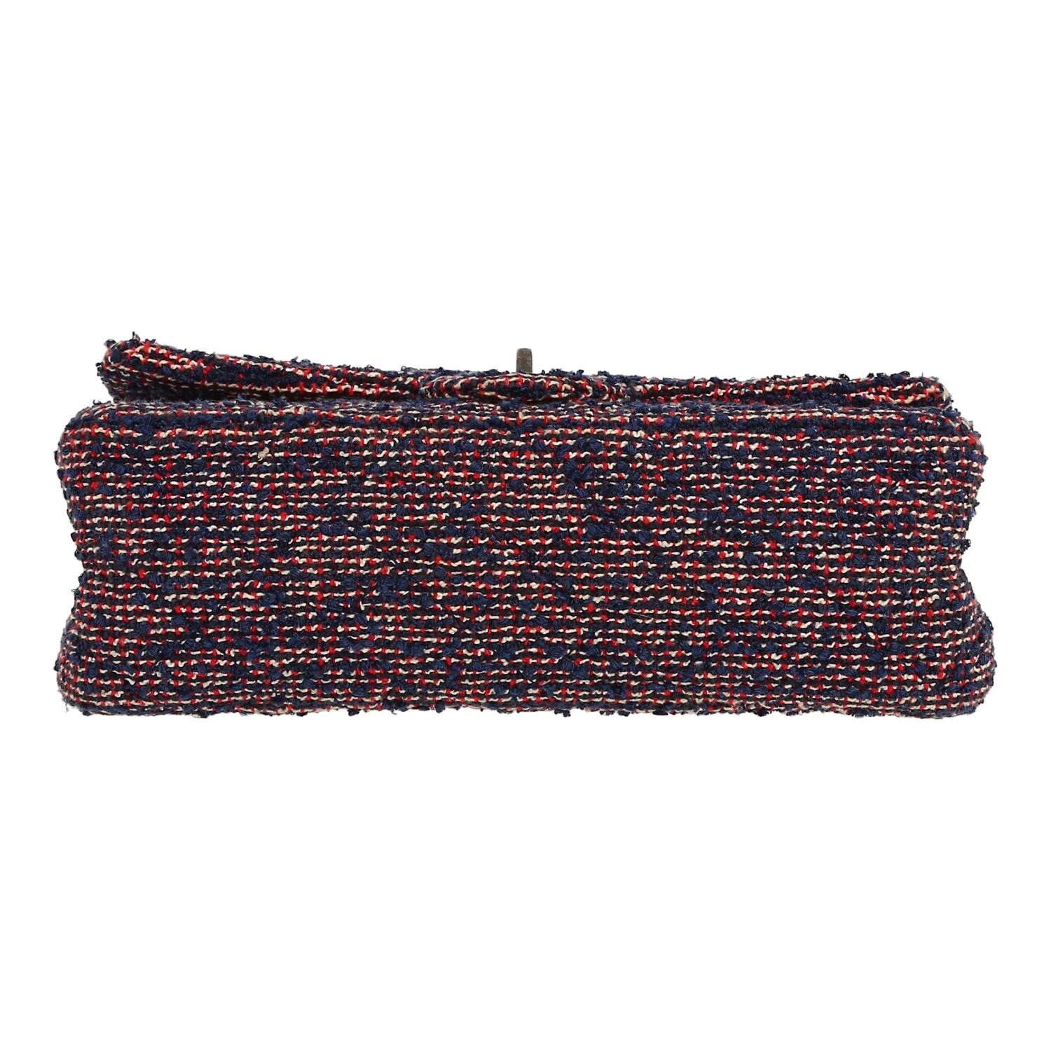 Sac bandoulière Chanel  2.55 en tweed bleu et rouge - Detail D1