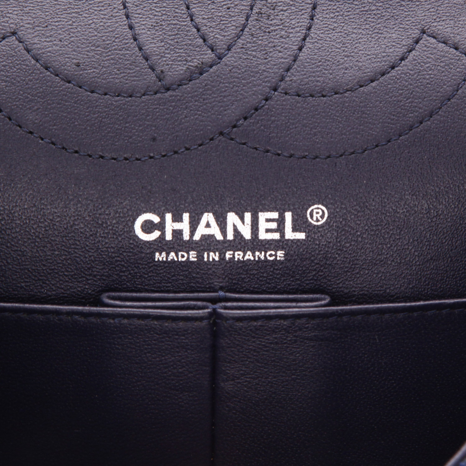 Borsa a tracolla Chanel  2.55 in tweed blu e rosso - Detail D2