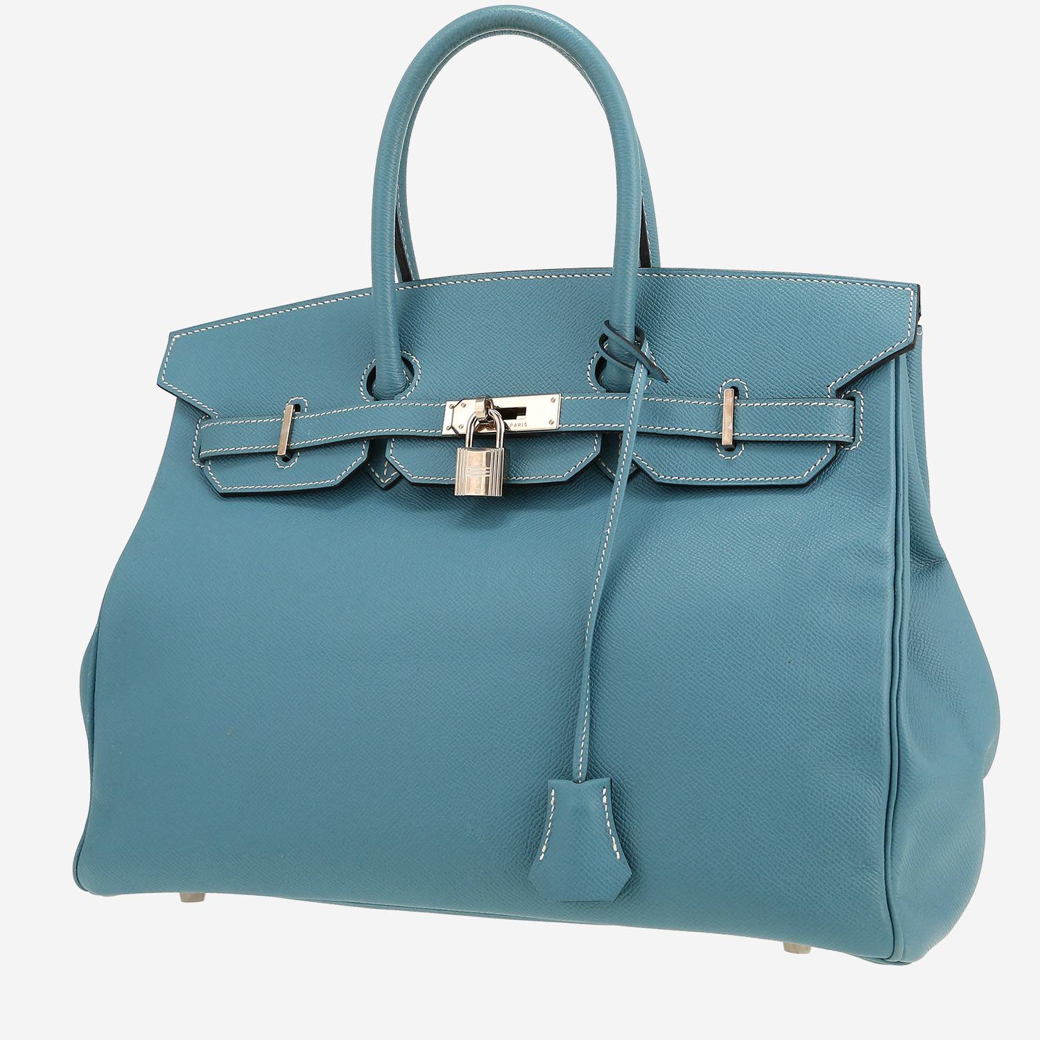 Sac à main Hermès  Birkin 35 cm en cuir epsom bleu-jean