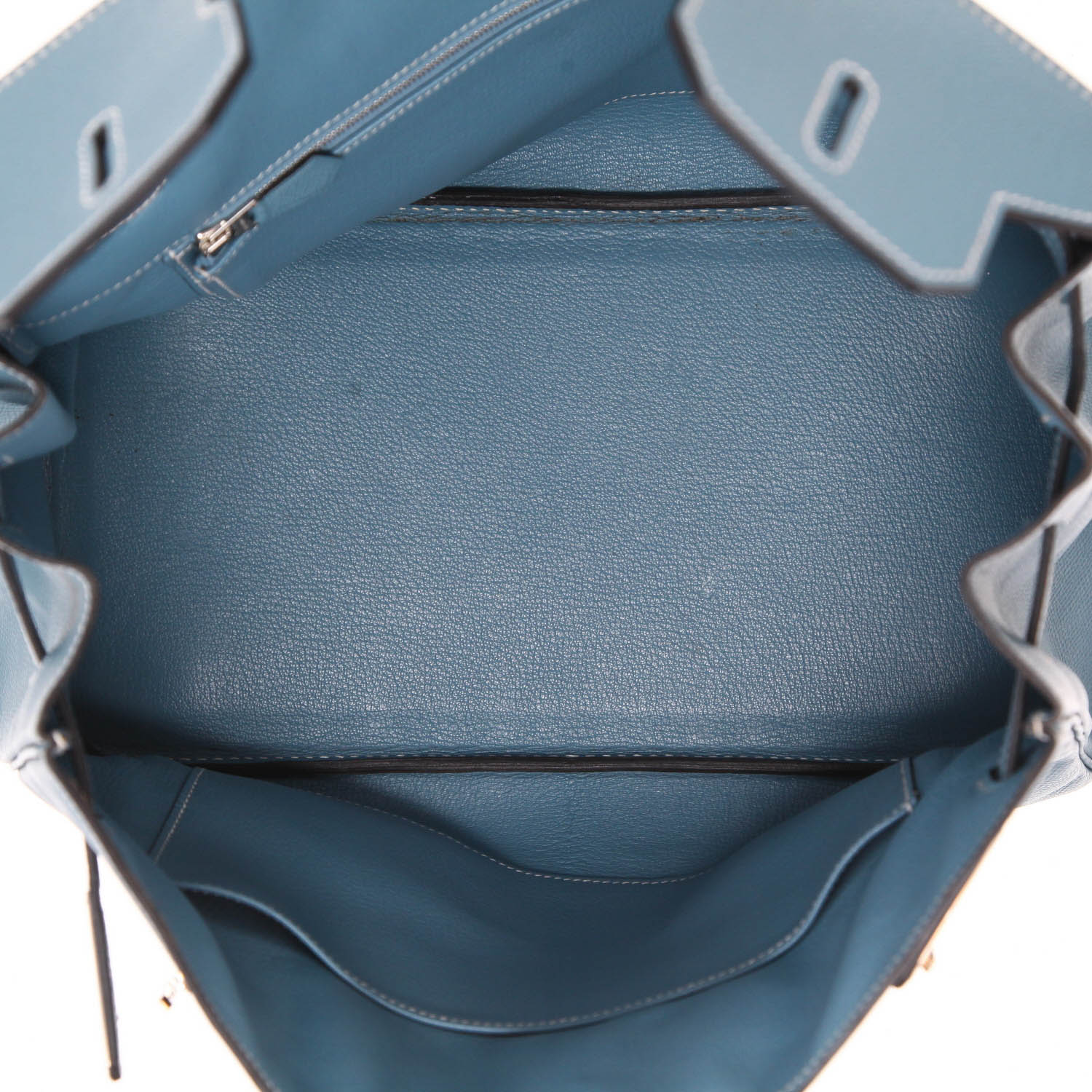 Bolso de mano Hermès  Birkin 35 cm en cuero epsom azul - Detail D3
