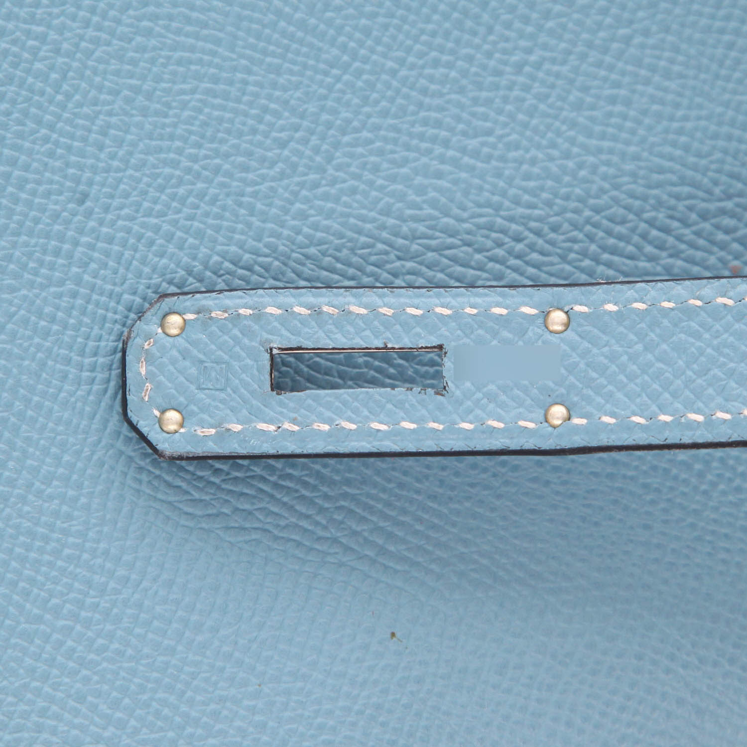 Bolso de mano Hermès  Birkin 35 cm en cuero epsom azul - Detail D4