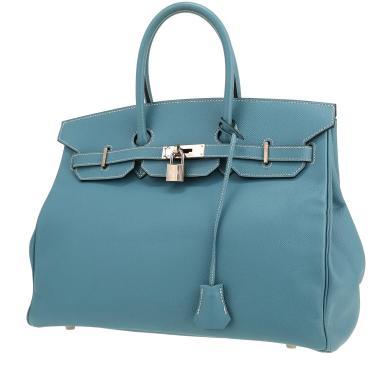 Sac à main Hermès  Birkin 35 cm en cuir epsom bleu-jean