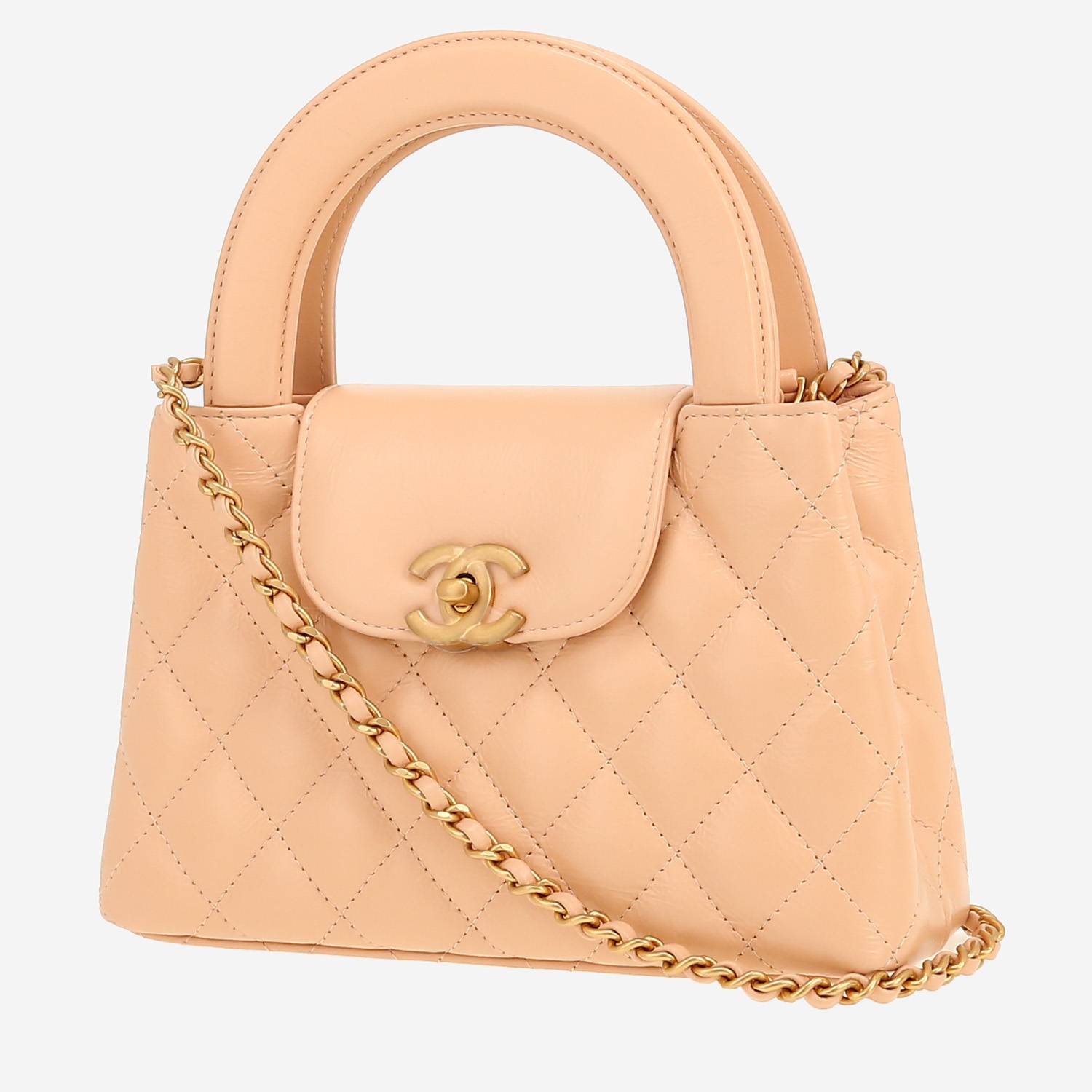 Chanel  Mini Shopping handbag  in beige leather
