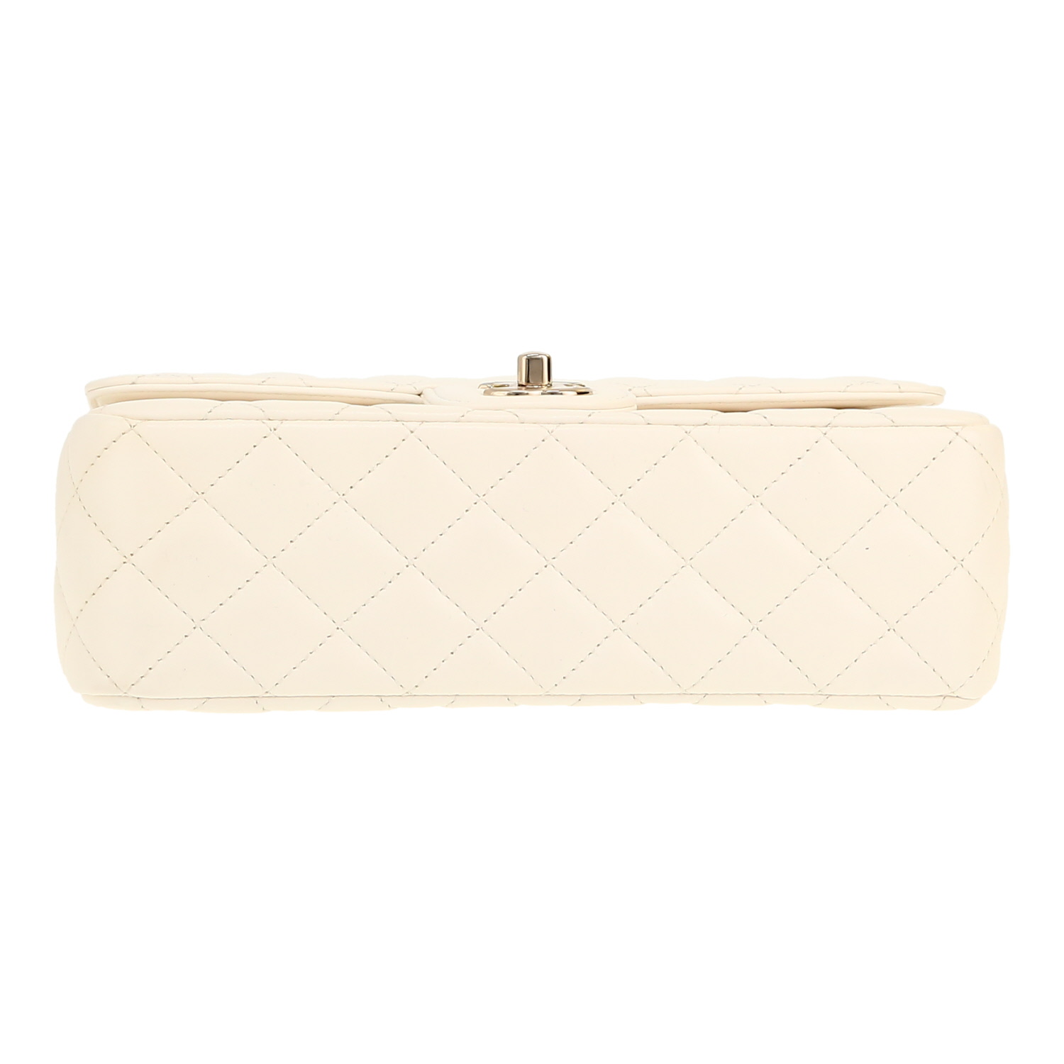 Sac bandoulière Chanel  Top Handle en cuir matelassé blanc - Detail D1