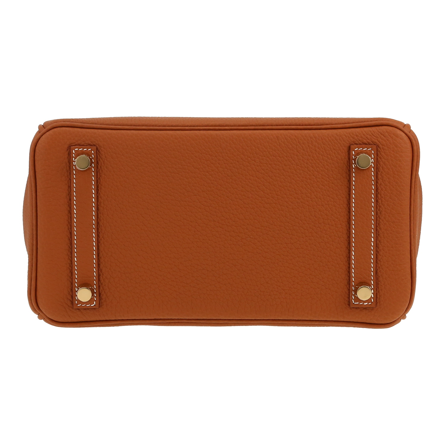 Bolso de mano Hermès  Birkin 25 cm en cuero togo color oro - Detail D1