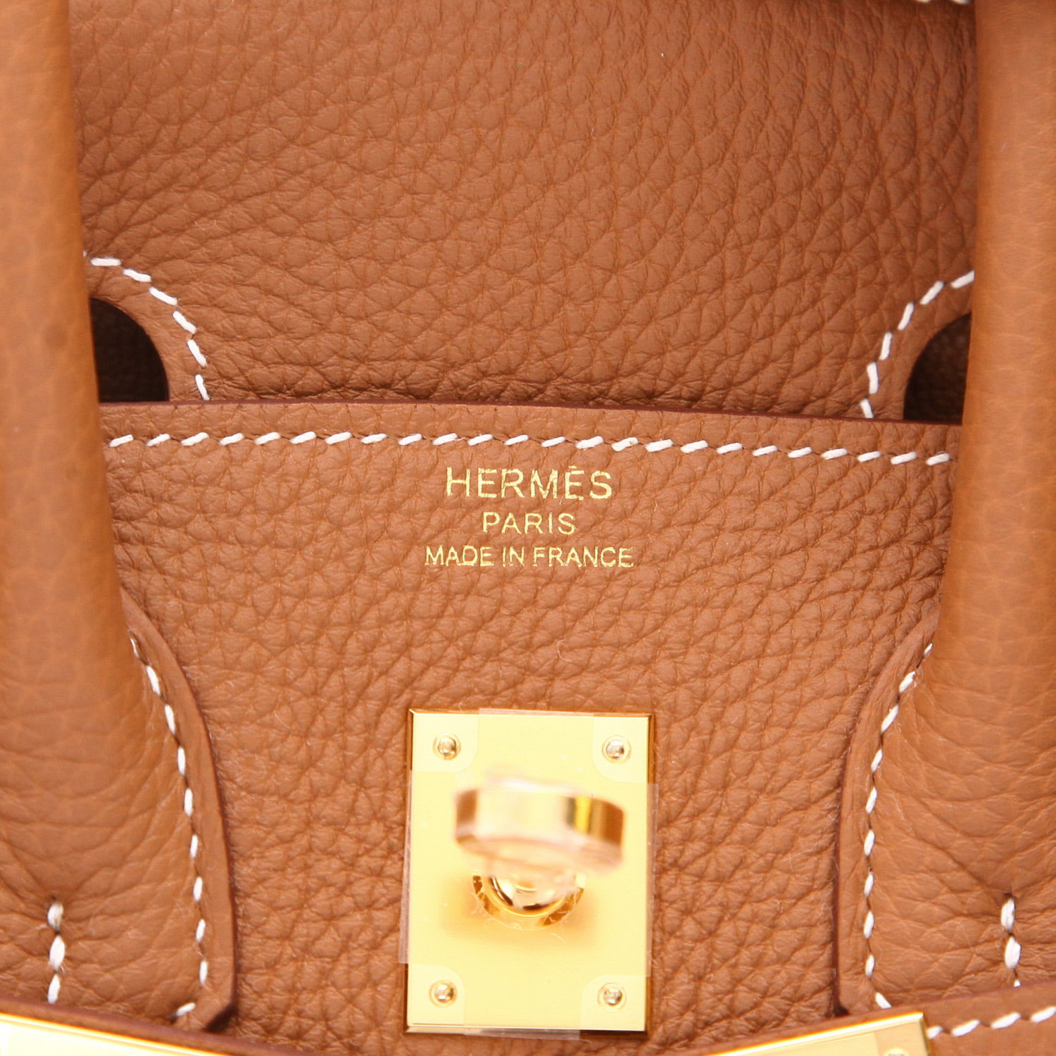 Sac à main Hermès  Birkin 25 cm en cuir togo gold - Detail D2