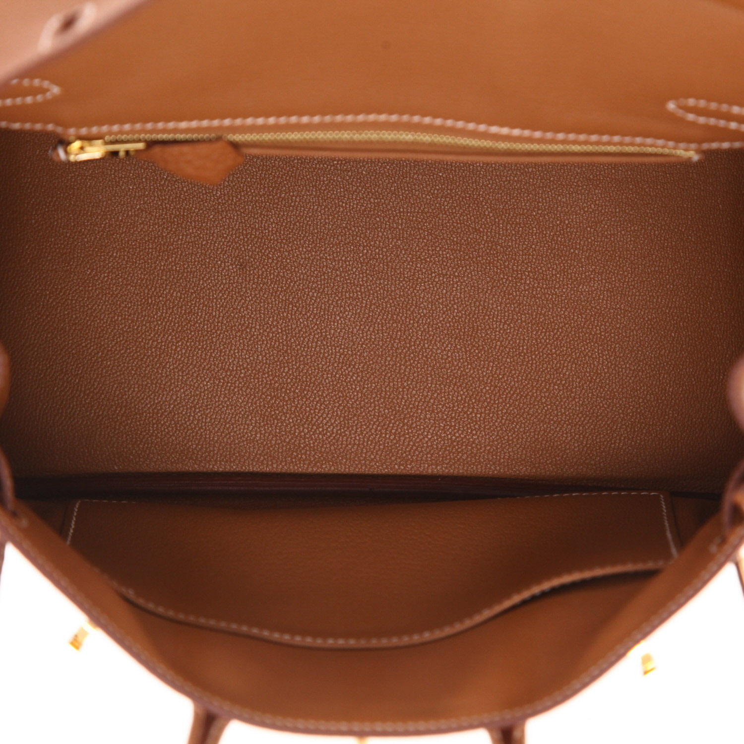 Bolso de mano Hermès  Birkin 25 cm en cuero togo color oro - Detail D3