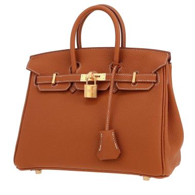 Sac à main Hermès  Birkin 25 cm en cuir togo gold