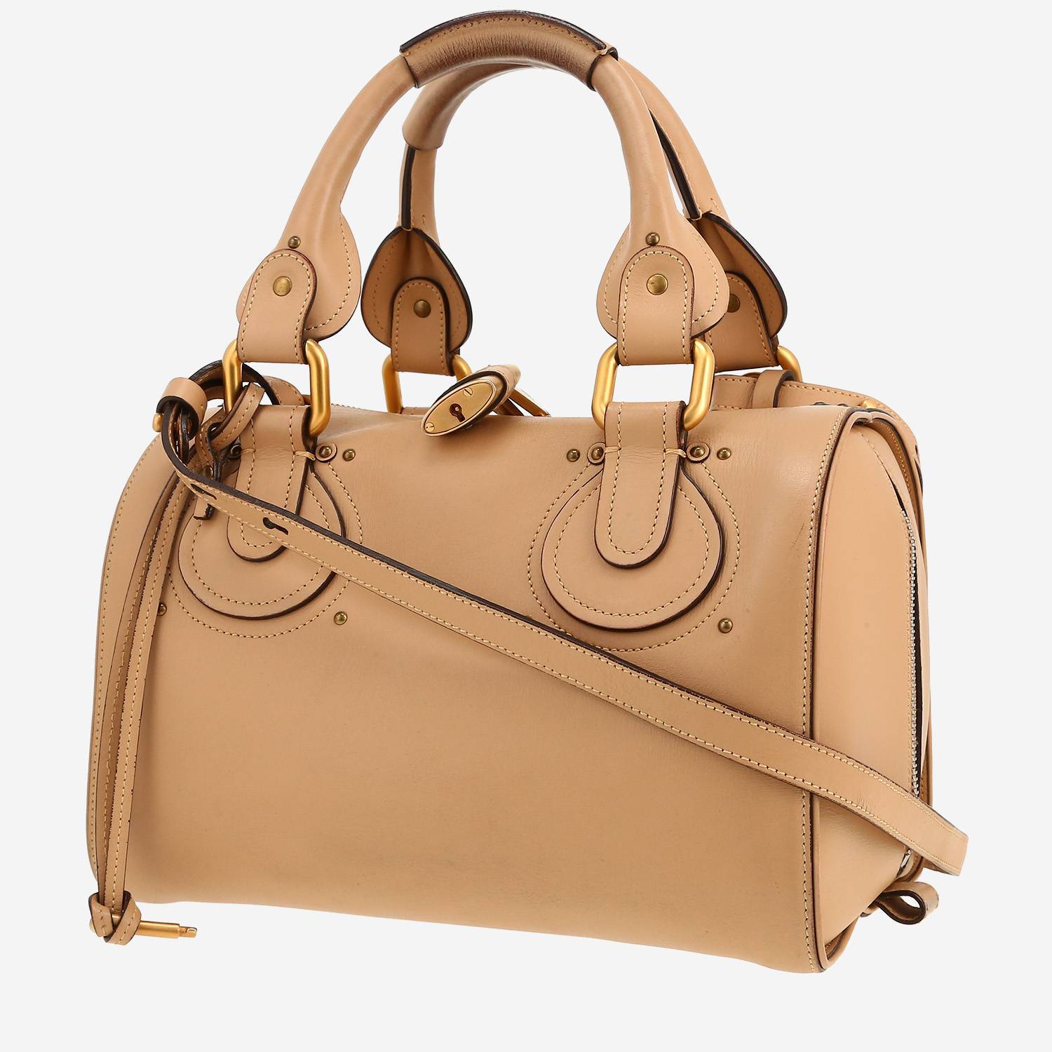 Bolso de mano Chloé  Paddington en cuero beige