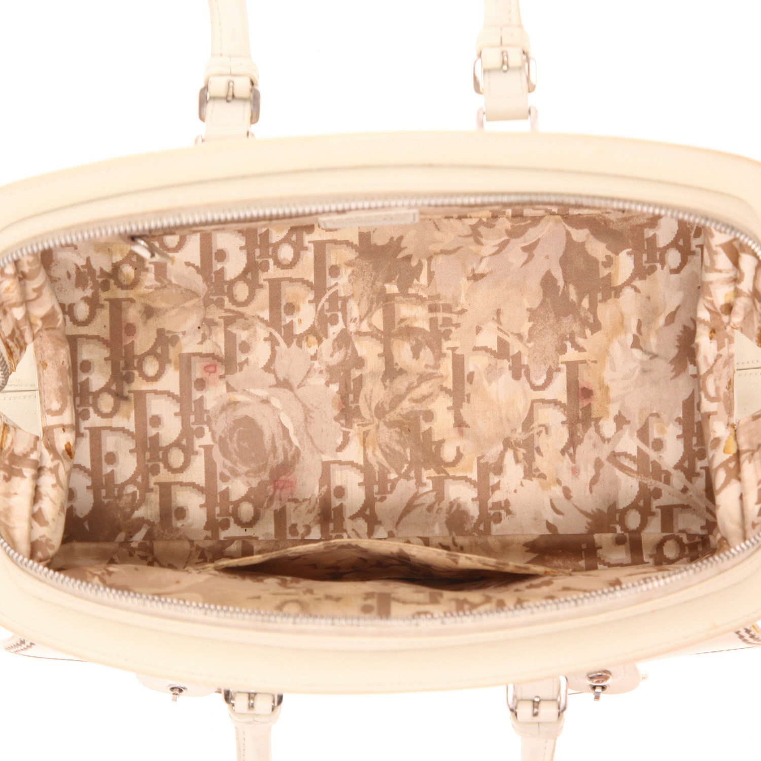 Dior  Détective handbag  in white leather - Detail D3