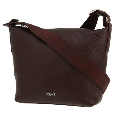 Loewe  Cubi shoulder bag  in burgundy grained leather