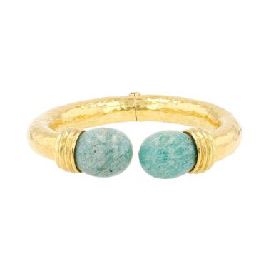 Bracelet Lalaounis  en or jaune 22k et aventurine