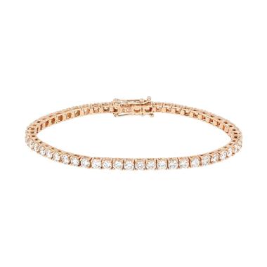 Bracelet ligne en or rose et diamants (4,84 carats)