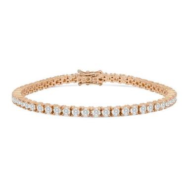 Tennis bracelet in rose gold and diamonds (4,84 carats)