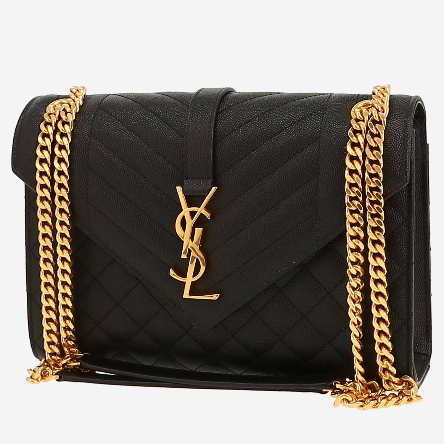 Sac bandoulière Saint Laurent  Envelope moyen modèle  en cuir grainé noir