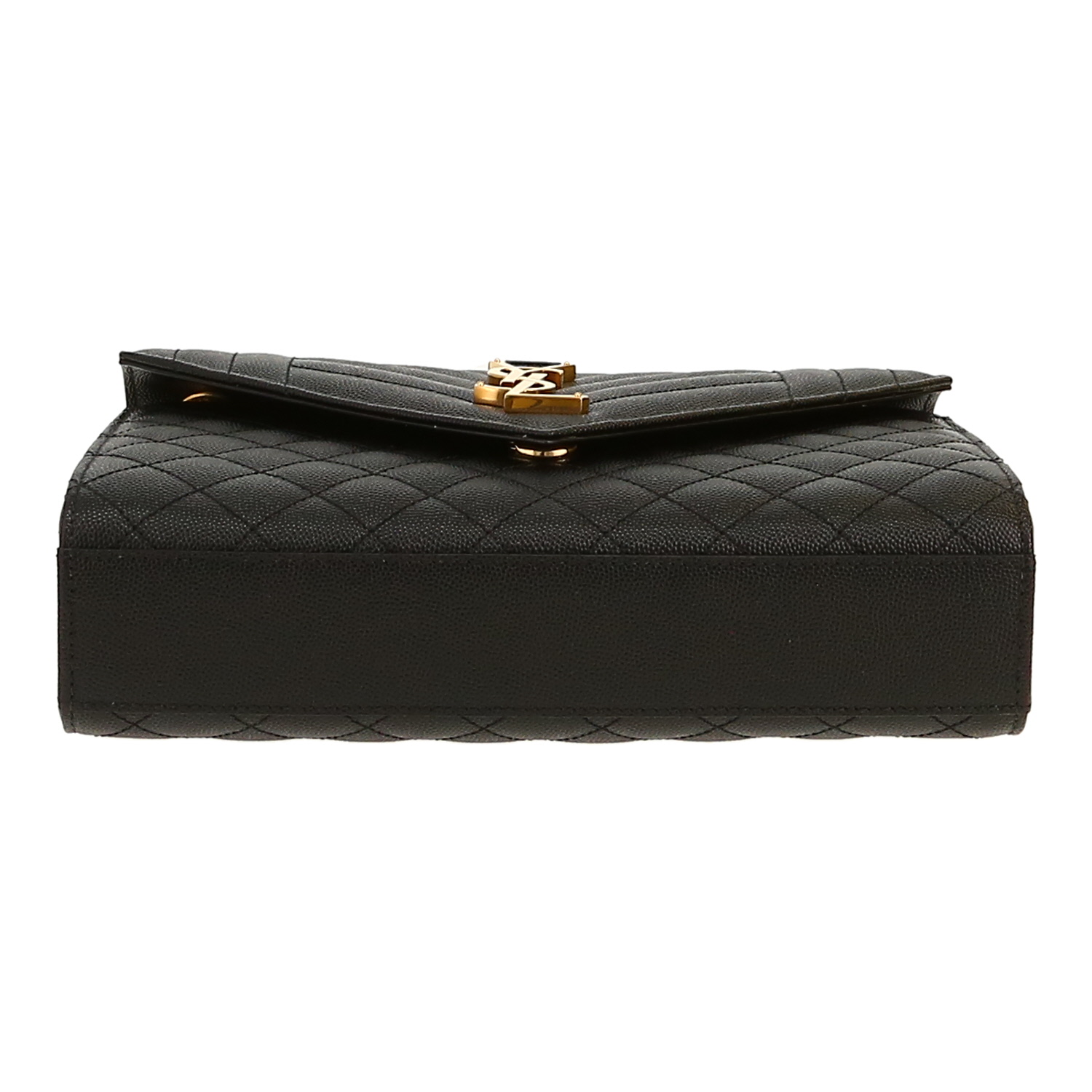 Borsa a tracolla Saint Laurent  Envelope modello medio  in pelle martellata nera - Detail D1