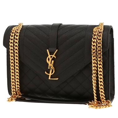 Bolso bandolera Saint Laurent  Envelope modelo mediano  en cuero granulado negro