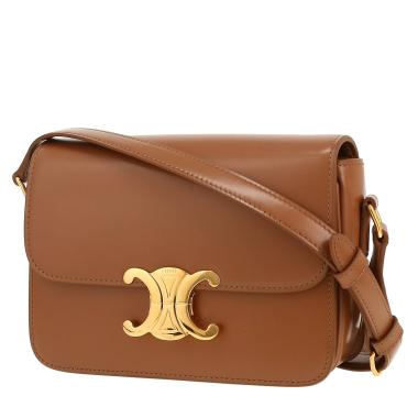 Sac bandoulière Celine  Triomphe Teen en cuir marron