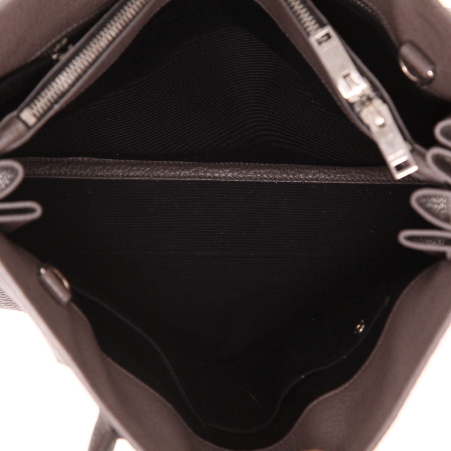 Sac à main Saint Laurent  Sac de jour small en cuir grainé gris - Detail D4