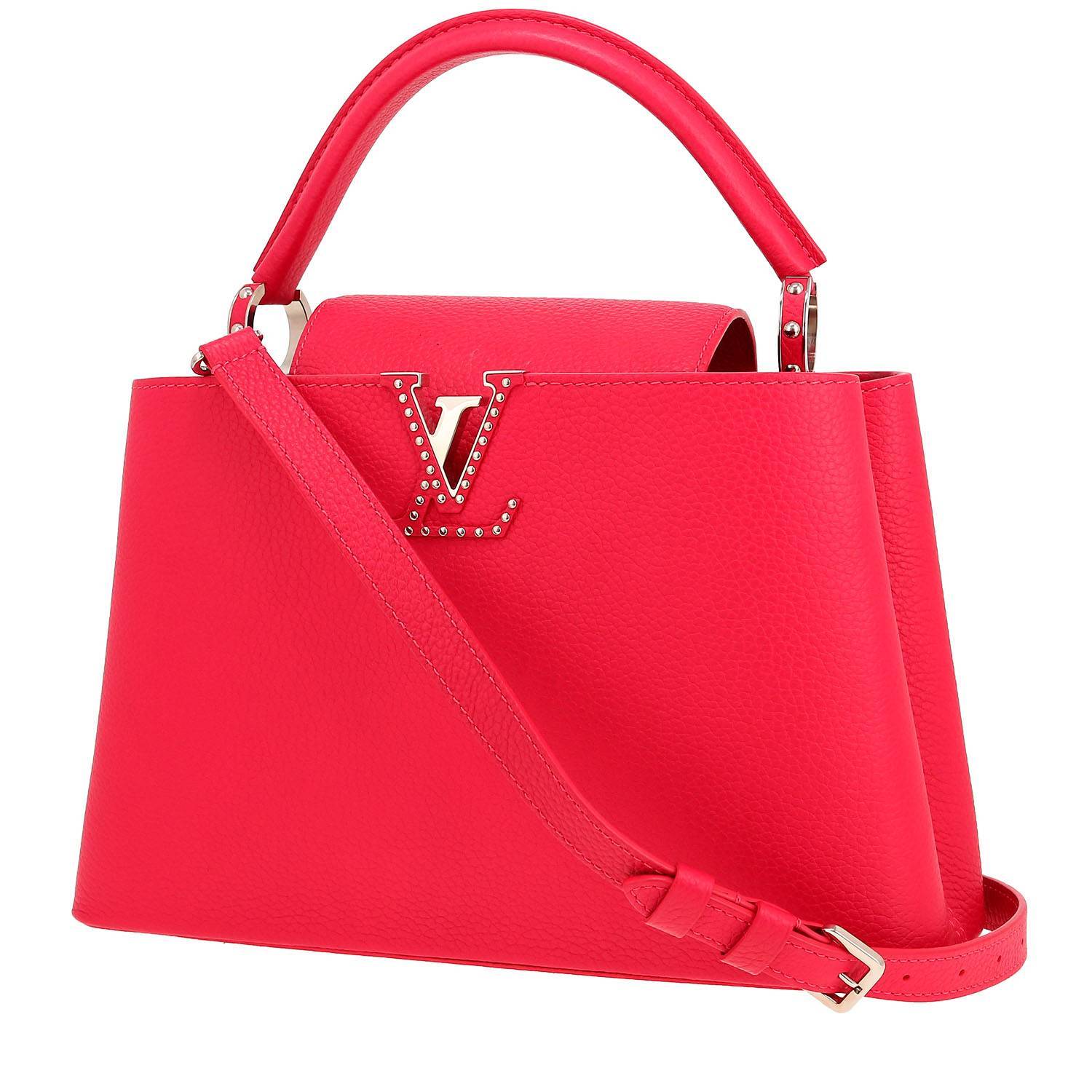 Sac Louis Vuitton Capucines MM Rose Cuir Grainé Occasion Sac Louis Vuitton Capucines MM Rose Cuir Grainé Occasion