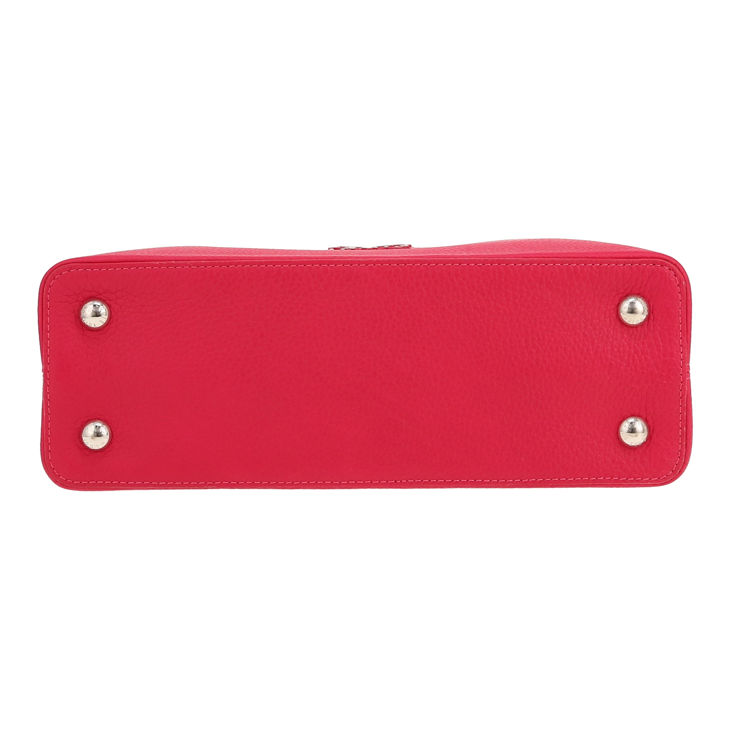 Borsa Louis Vuitton  Capucines MM in pelle martellata rosa - Detail D1