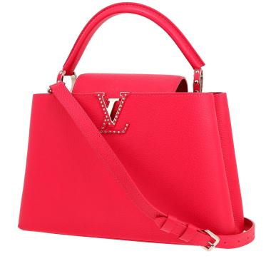 Bolso de mano Louis Vuitton  Capucines MM en cuero granulado rosa