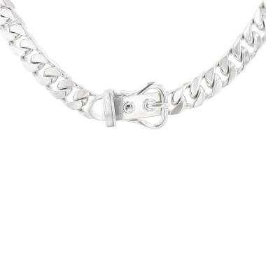 Hermès Boucle Sellier necklace in silver