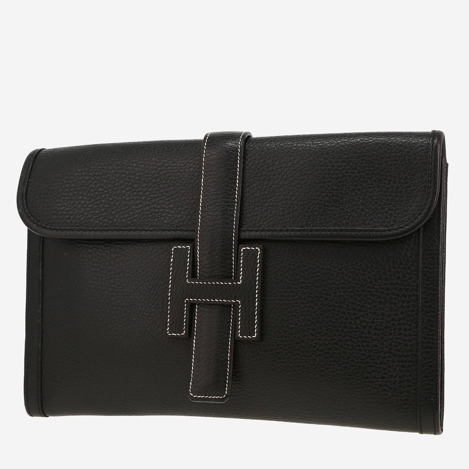 Pochette Hermès  Jige in pelle Ardenne nera