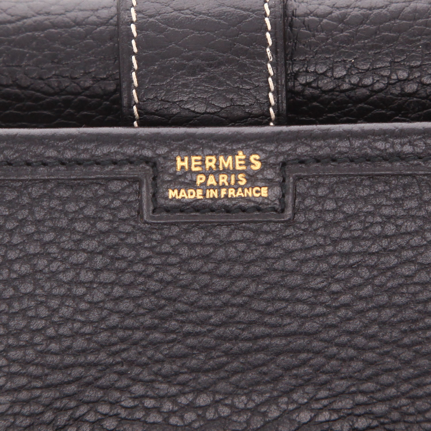 Pochette Hermès  Jige en cuir Ardenne noir - Detail D2