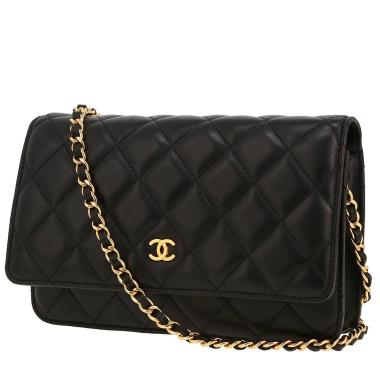 Borsa a tracolla Chanel  Wallet on Chain in pelle trapuntata nera