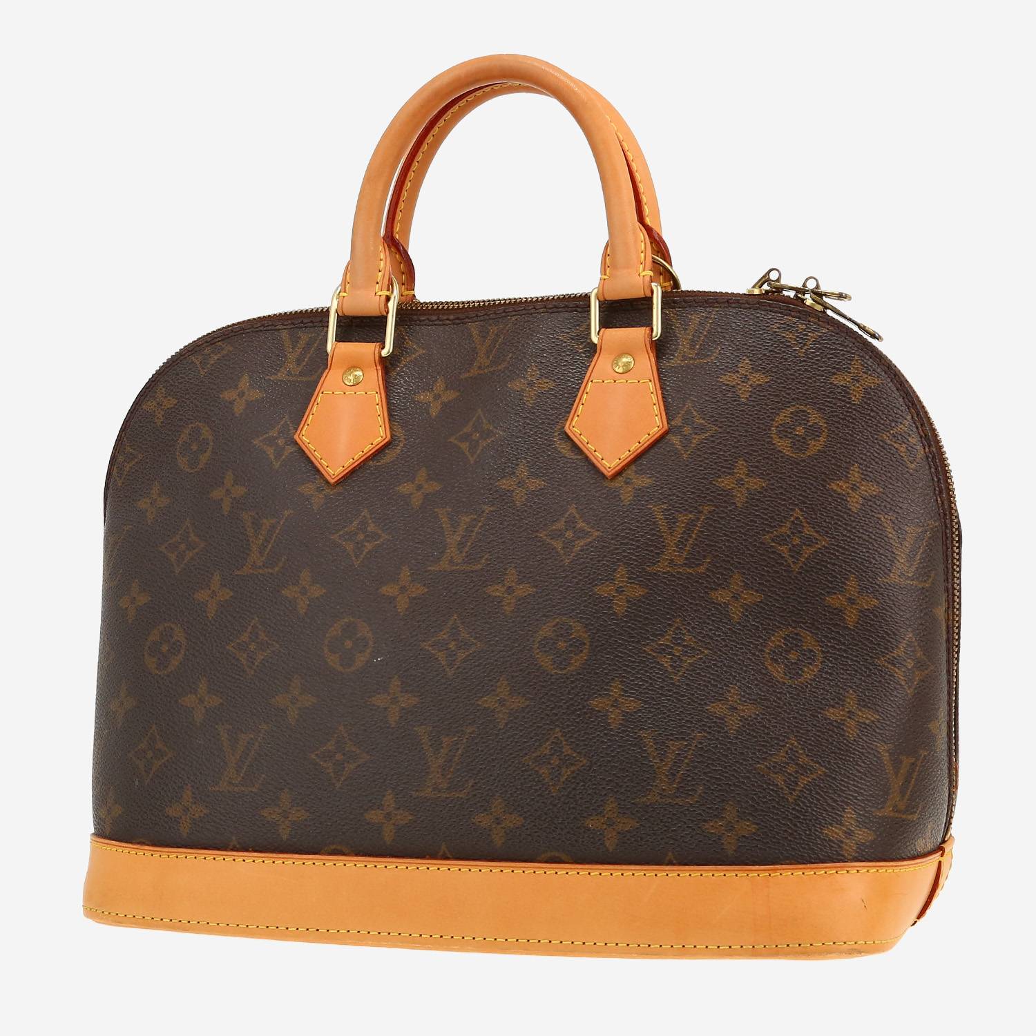 Borsa Louis Vuitton  Alma modello piccolo  in tela monogram marrone e pelle naturale