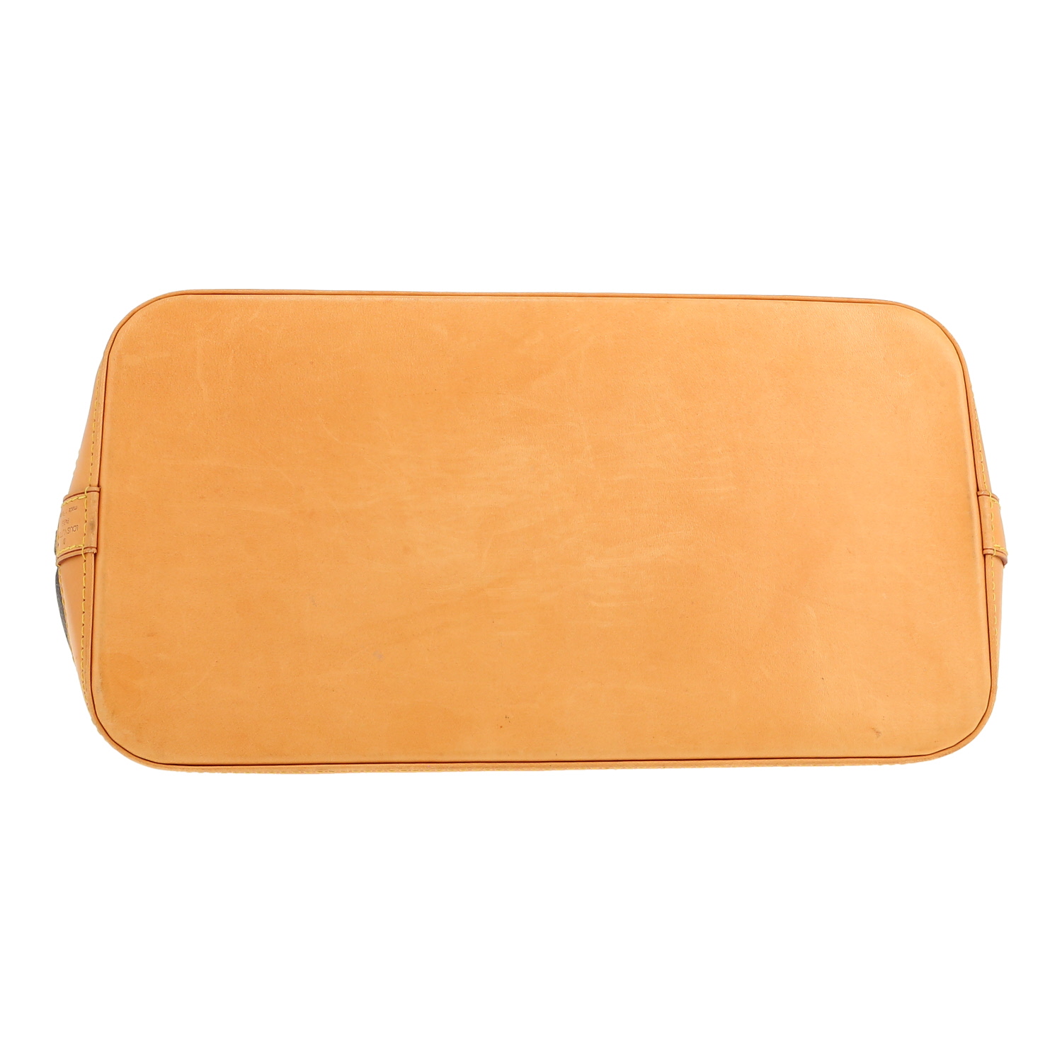 Sac à main Louis Vuitton  Alma petit modèle  en toile monogram marron et cuir naturel - Detail D1