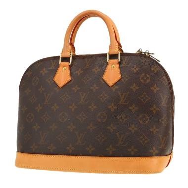 Borsa Louis Vuitton  Alma modello piccolo  in tela monogram marrone e pelle naturale