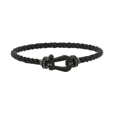 Bracciale Fred Force 10 modello grande in titano e diamanti nero