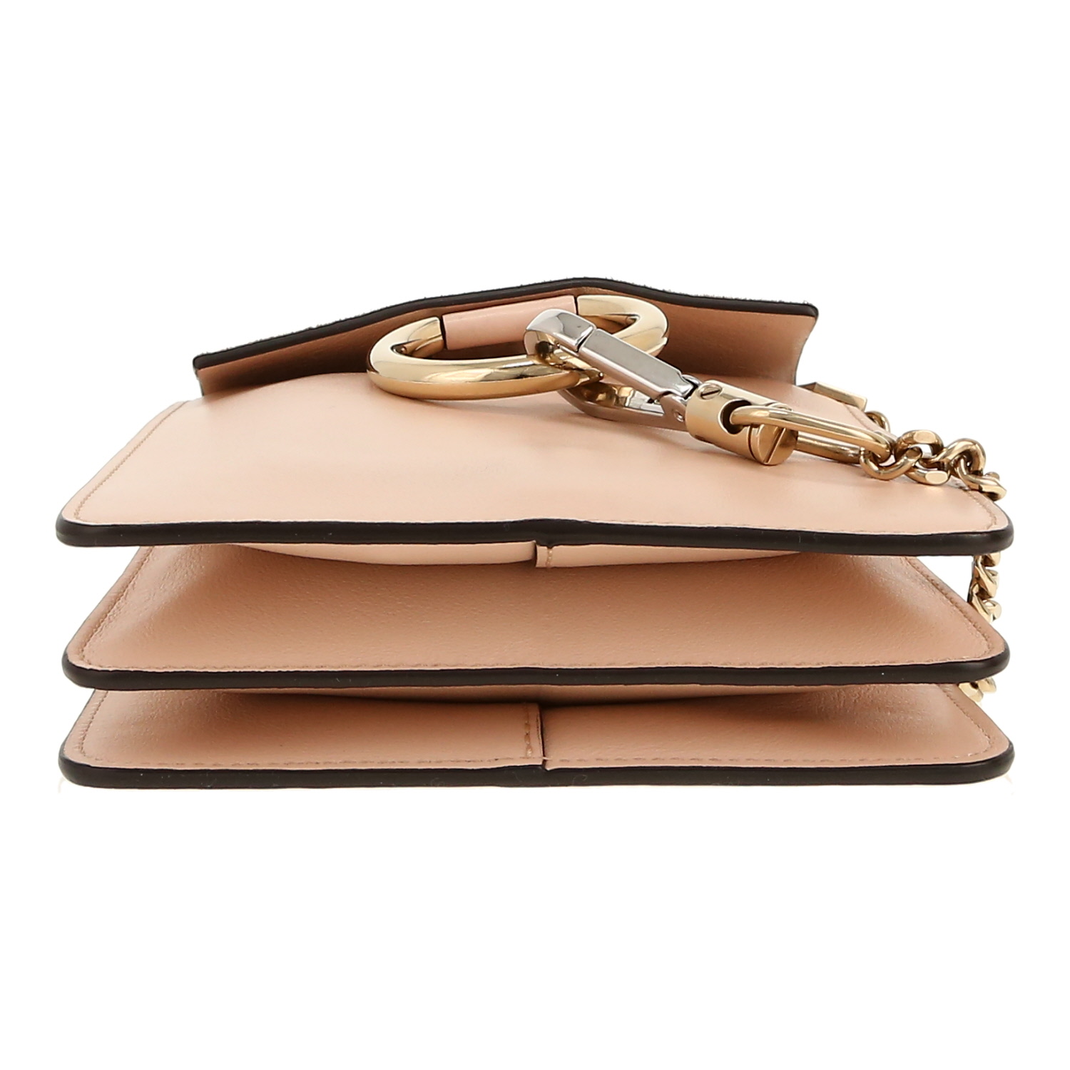 Sac à main Chloé  Faye en cuir rose-pale et daim rose-pale - Detail D1