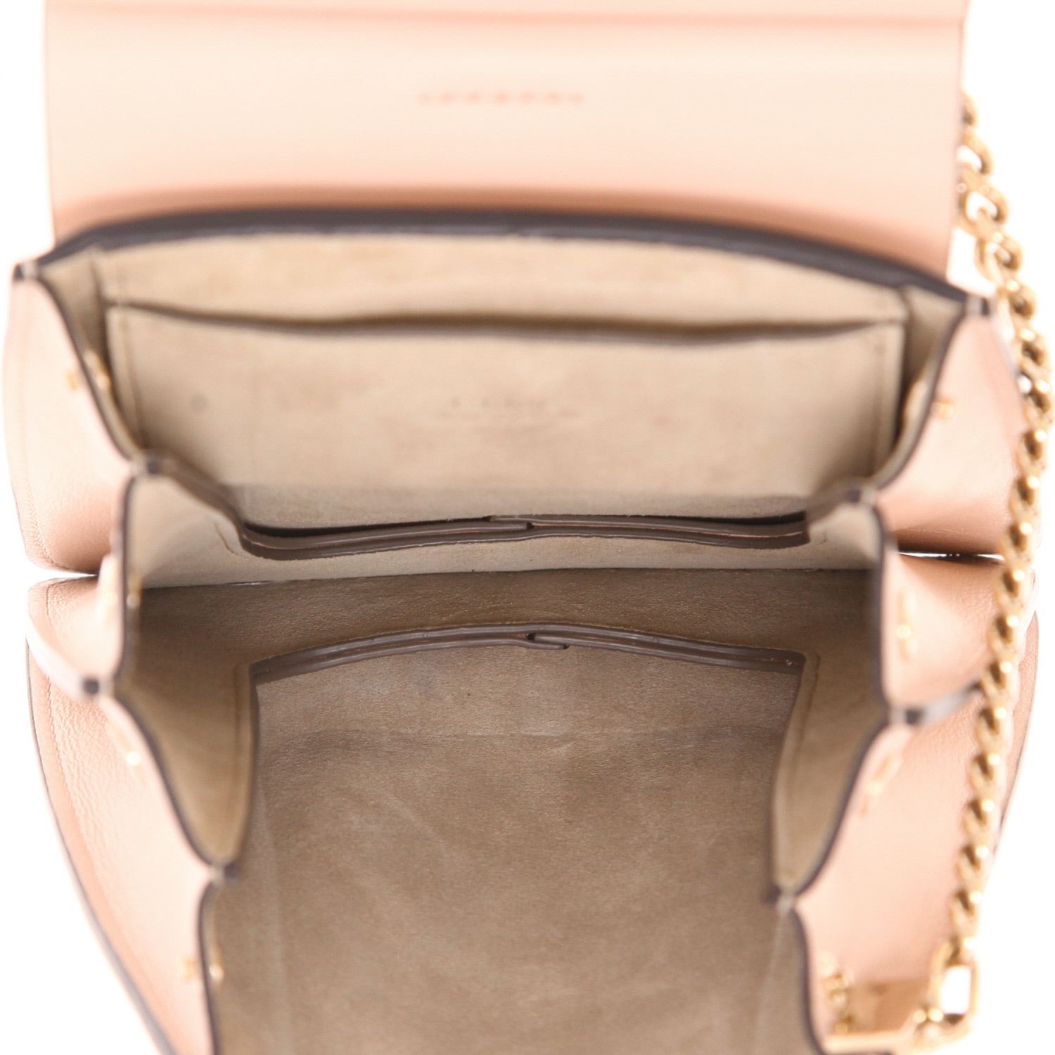 Sac à main Chloé  Faye en cuir rose-pale et daim rose-pale - Detail D3