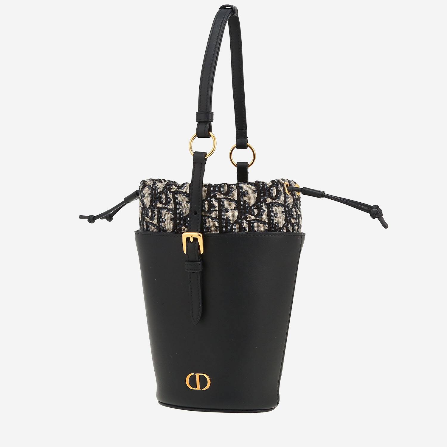 Dior  Montaigne shopping bag  in blue leather  and blue monogram canvas